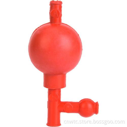 3-Opening Red Pipetting Ball Quantitative Suction Bulb Rubber Pipette Set for Lab Use